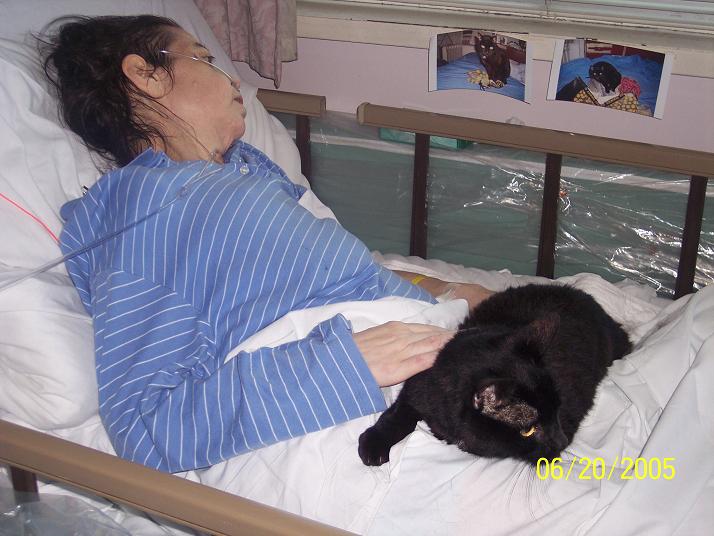 a photo of brenda and our cat Bustopher